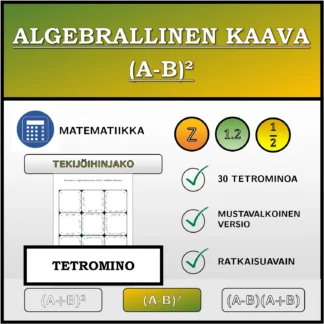 Tetromino: Algebrallinen kaava (A-B)², tekijöihin jakaminen