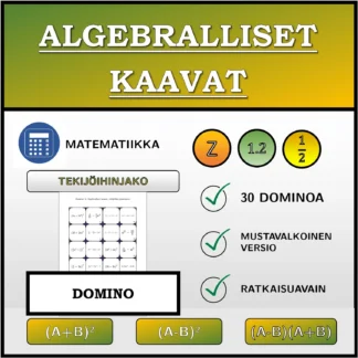 Domino: Algebralliset kaavat, tekijöihin jakaminen
