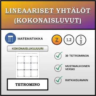 Tetromino: Lineaariset yhtälöt (kokonaisluvut), kokonaislukuratkaisu