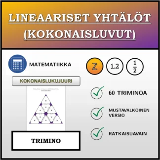 Trimino: Lineaariset yhtälöt (kokonaisluvut), kokonaislukuratkaisu