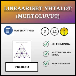 Trimino: Lineaariset yhtälöt (murtoluvut)