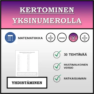Yhdistämistehtävä: Kertominen yksinumerolla