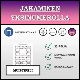Muistipeli: Jakaminen yksinumerolla