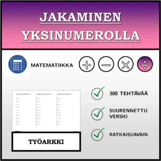 Työarkki: Jakaminen yksinumerolla