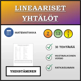Yhdistämistehtävä: Lineaariset yhtälöt