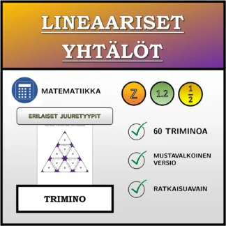 Trimino: Lineaariset yhtälöt, erilaiset ratkaisutyypit