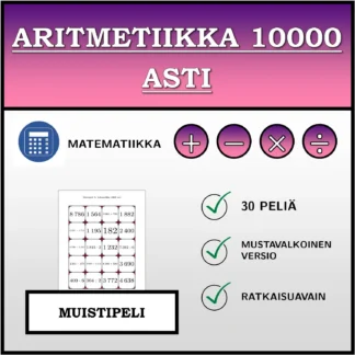 Muistipeli: Aritmetiikka 10000 asti