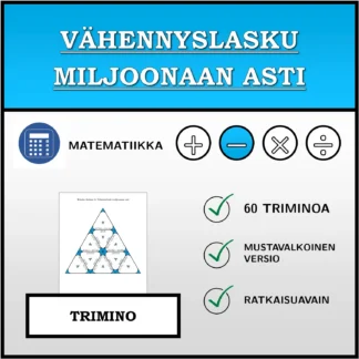 Trimino: Vähennyslasku miljoonaan asti