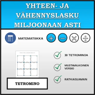 Tetromino: Yhteen- ja vähennyslasku miljoonaan asti