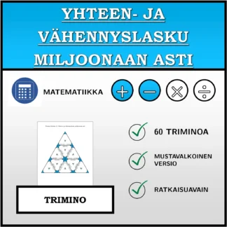 Trimino: Yhteen- ja vähennyslasku miljoonaan asti