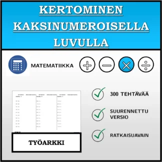 Työarkki: Kertominen kaksinumeroisella luvulla