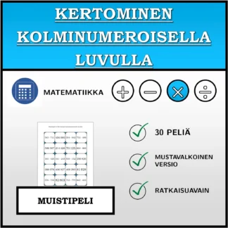 Muistipeli: Kertominen kolminumeroisella luvulla