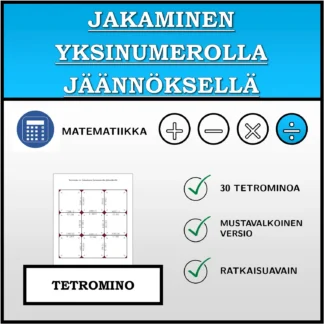 Tetromino: Jakaminen yksinumerolla jäännöksellä