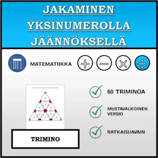 Trimino: Jakaminen yksinumerolla jäännöksellä