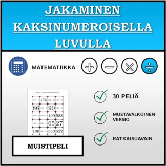 Muistipeli: Jakaminen kaksinumeroisella luvulla