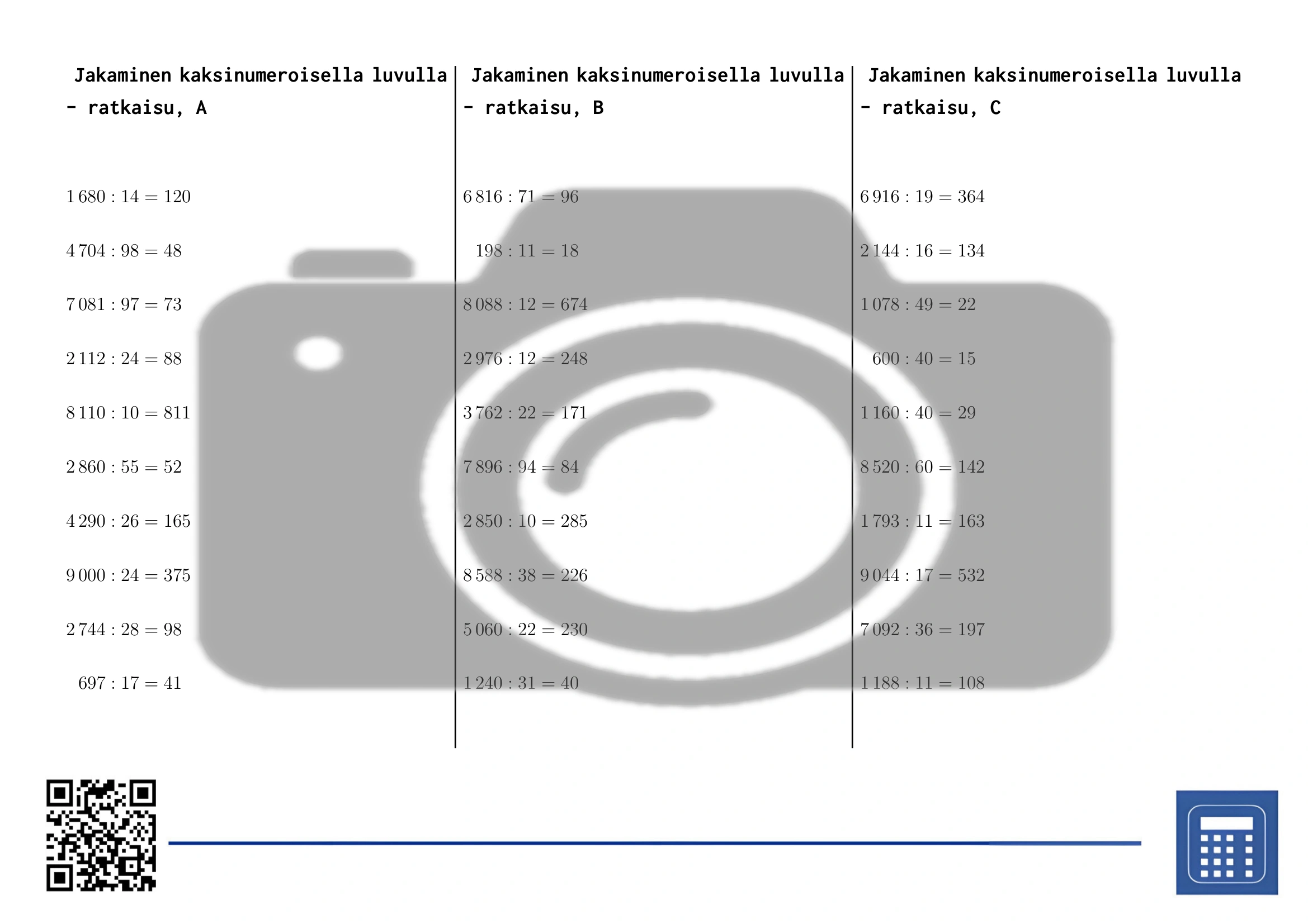 Työarkki: Jakaminen kaksinumeroisella luvulla - Image 4