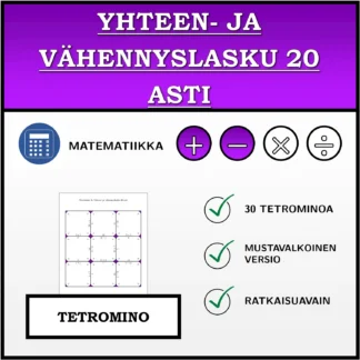 Tetromino: Yhteen- ja vähennyslasku 20 asti