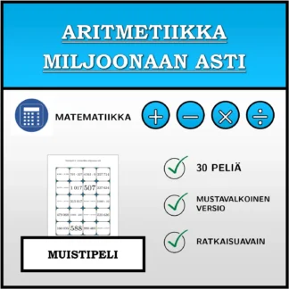 Muistipeli: Aritmetiikka miljoonaan asti