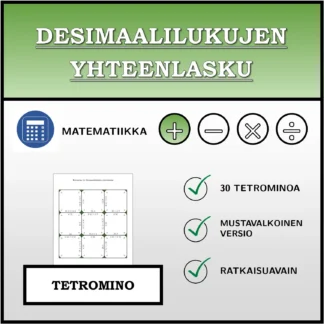 Tetromino: Desimaalilukujen yhteenlasku
