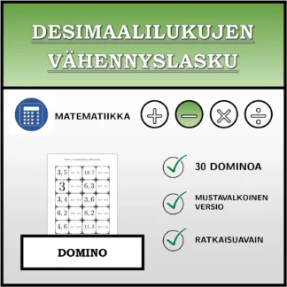 Domino: Desimaalilukujen vähennyslasku