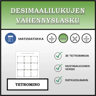 Tetromino: Desimaalilukujen vähennyslasku