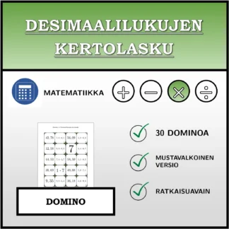 Domino: Desimaalilukujen kertolasku