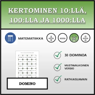 Domino: Kertominen 10:llä, 100:lla ja 1000:lla