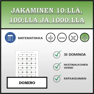 Domino: Jakaminen 10:llä, 100:lla ja 1000:lla