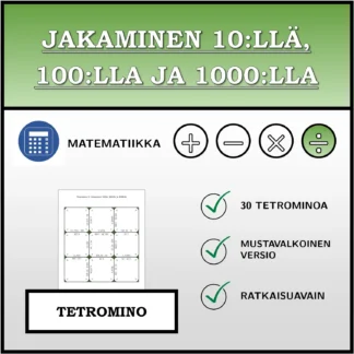 Tetromino: Jakaminen 10:llä, 100:lla ja 1000:lla