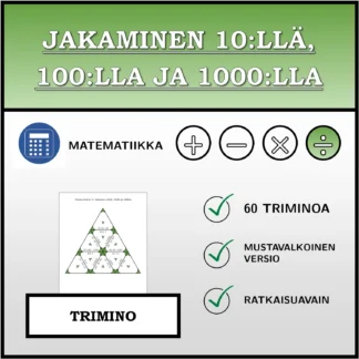 Trimino: Jakaminen 10:llä, 100:lla ja 1000:lla