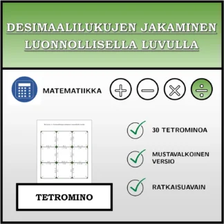 Tetromino: Desimaalilukujen jakaminen luonnollisella luvulla