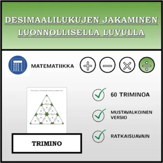 Trimino: Desimaalilukujen jakaminen luonnollisella luvulla