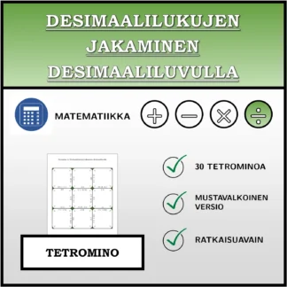 Tetromino: Desimaalilukujen jakaminen desimaaliluvulla