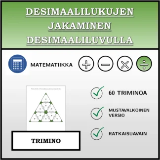 Trimino: Desimaalilukujen jakaminen desimaaliluvulla