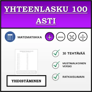 Yhdistämistehtävä: Yhteenlasku 100 asti