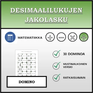 Domino: Desimaalilukujen jakolasku