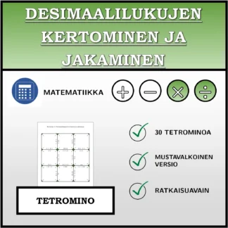 Tetromino: Desimaalilukujen kertominen ja jakaminen