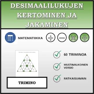Trimino: Desimaalilukujen kertominen ja jakaminen