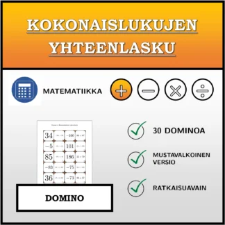 Domino: Kokonaislukujen yhteenlasku