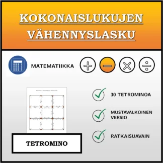 Tetromino: Kokonaislukujen vähennyslasku