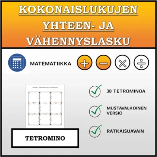 Tetromino: Kokonaislukujen yhteen- ja vähennyslasku