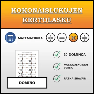 Domino: Kokonaislukujen kertolasku