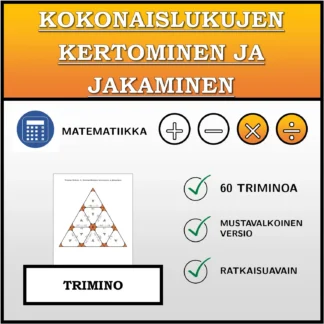 Trimino: Kokonaislukujen kertominen ja jakaminen