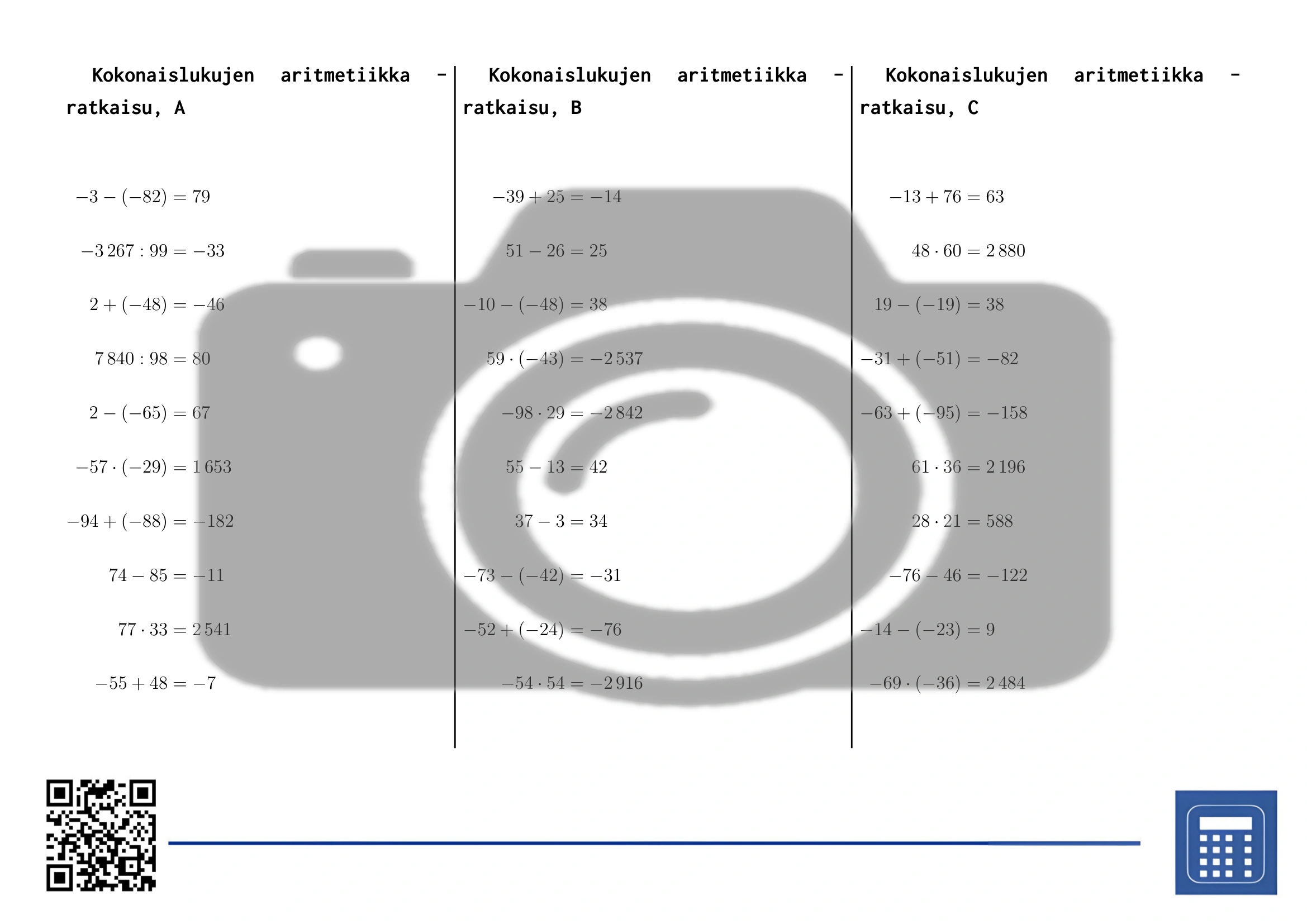 Työarkki: Kokonaislukujen aritmetiikka - Image 4