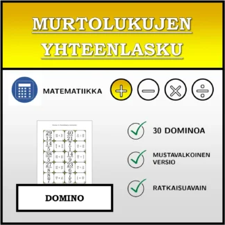 Domino: Murtolukujen yhteenlasku