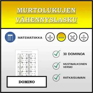 Domino: Murtolukujen vähennyslasku