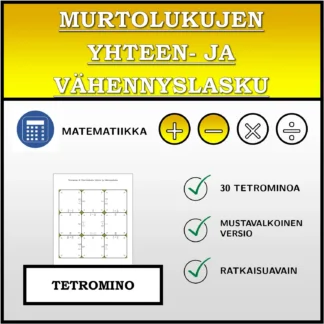 Tetromino: Murtolukujen yhteen- ja vähennyslasku