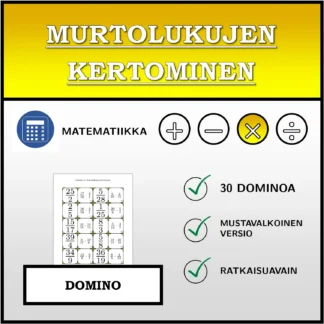Domino: Murtolukujen kertominen