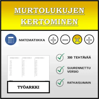 Työarkki: Murtolukujen kertominen