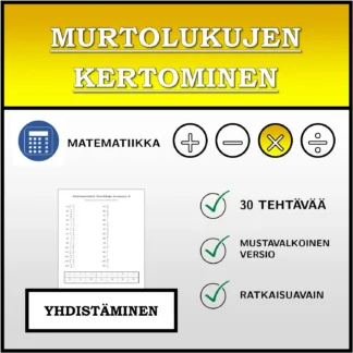 Yhdistämistehtävä: Murtolukujen kertominen